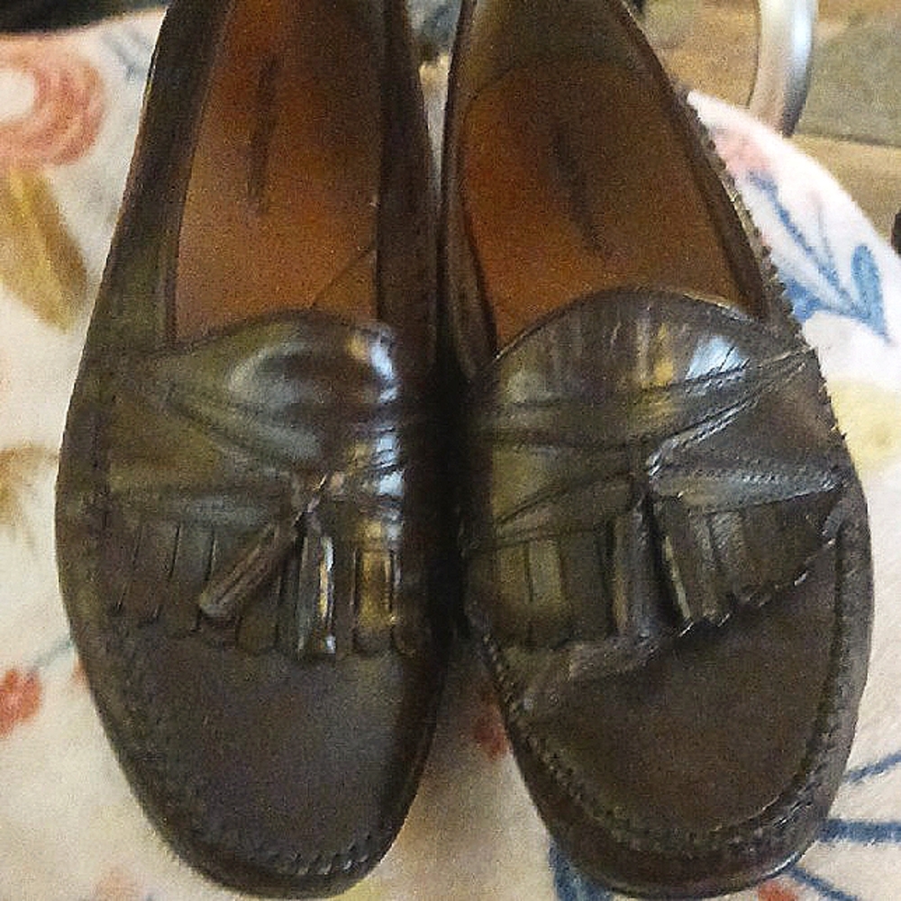 Hush Puppies Dark Brown Leather Slip-On Loafers Size 10 M